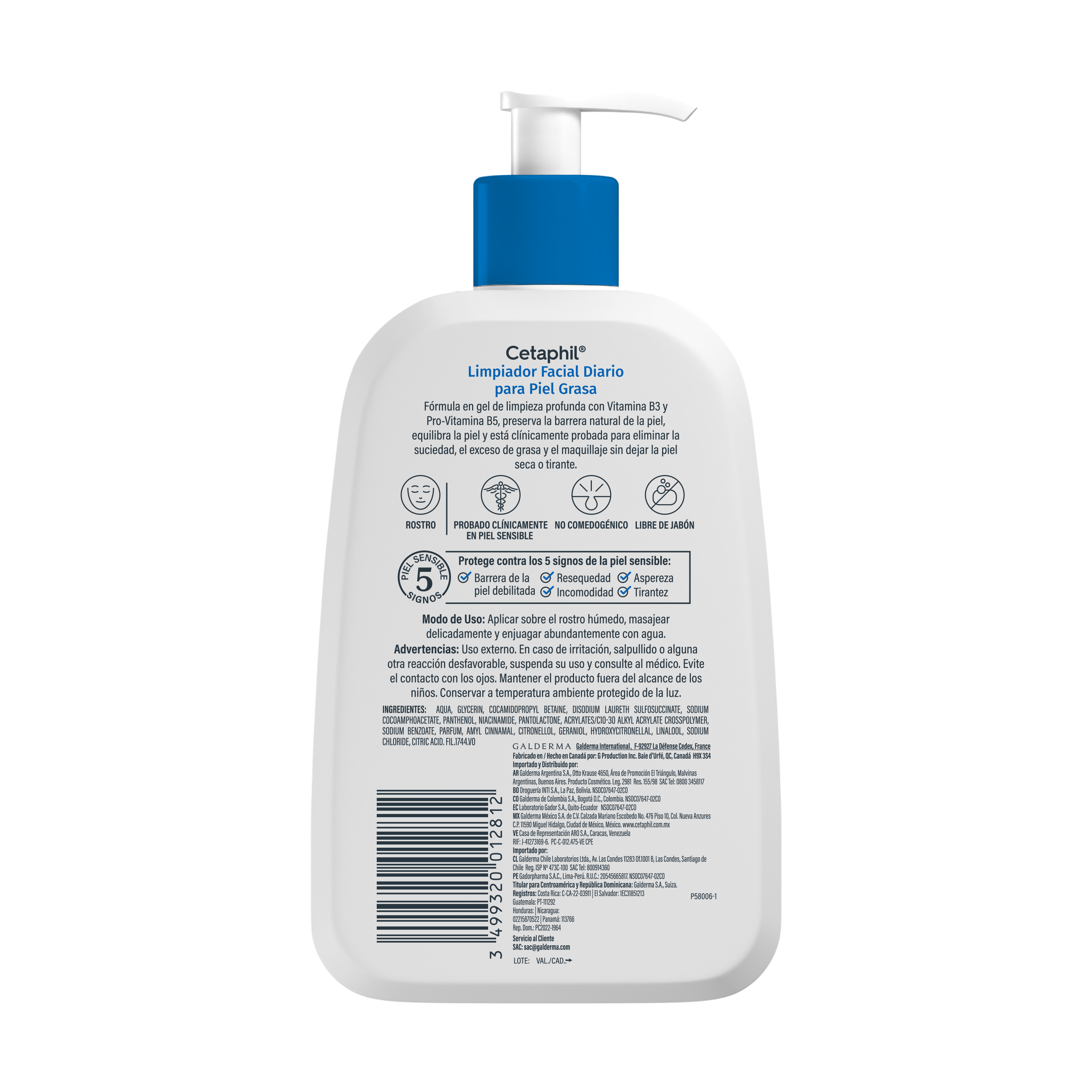 CETAPHIL Limpiador Facial Diario Para Piel Grasa (237ml)