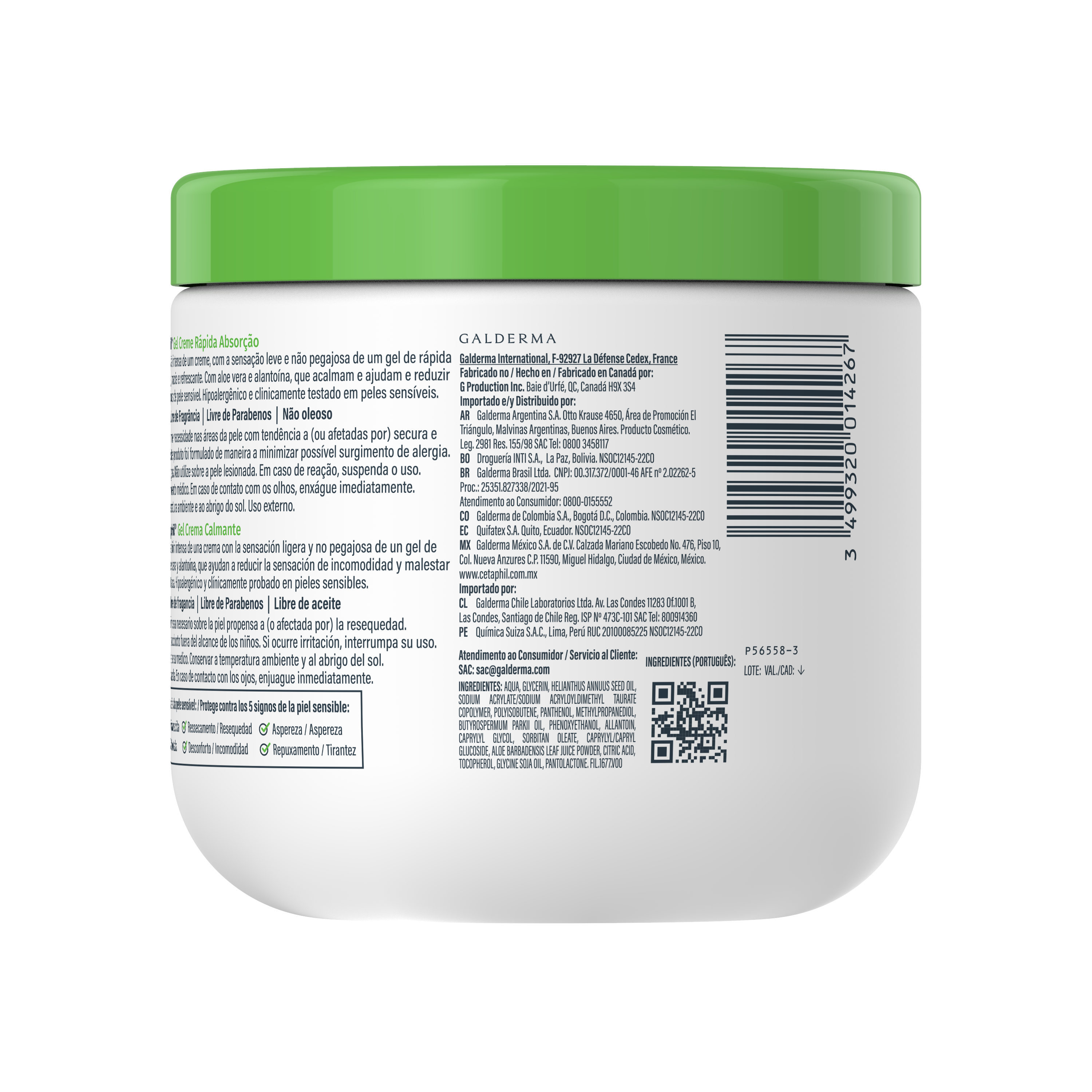 CETAPHIL Gel Crema Calmante con Aloe Vera y Alanto&iacute;na (453g)