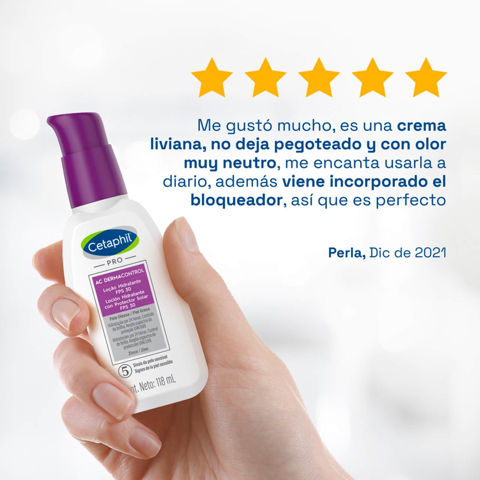 CETAPHIL PRO AC Dermacontrol Loci&oacute;n Hidratante Facial con FPS 30