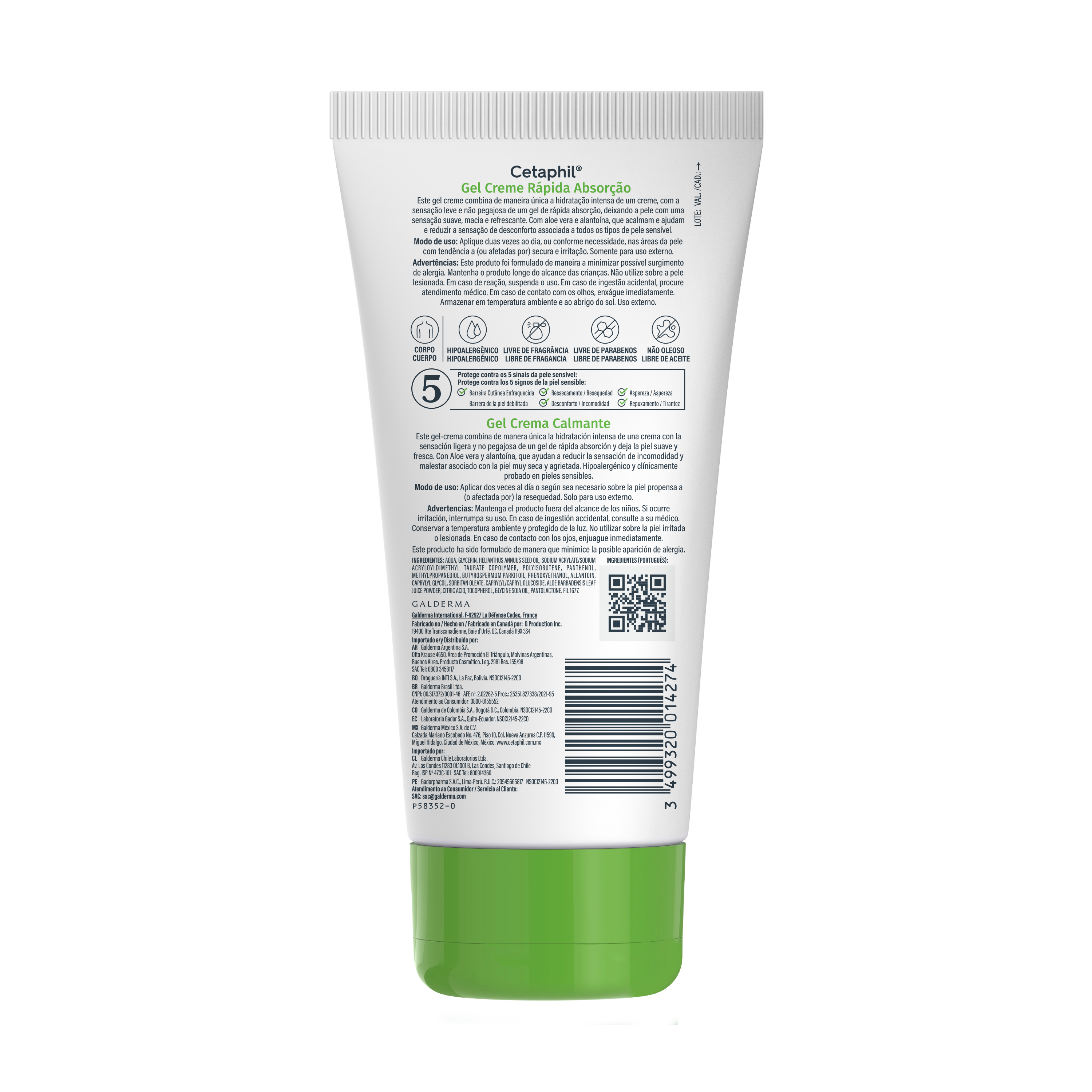 CETAPHIL Gel Crema Calmante con Aloe Vera en y Alanto&iacute;na (226g)